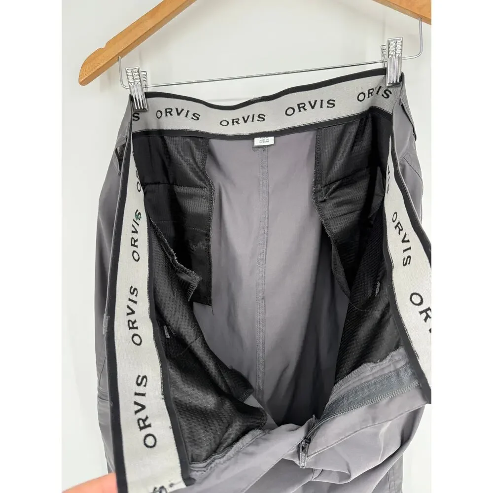 Orvis Tech Hiking 2 Way Stretch Media Storage Pants SZ 40X32 Gray Gorpcore